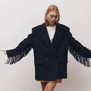Blanca Line Black Fringe Blazer